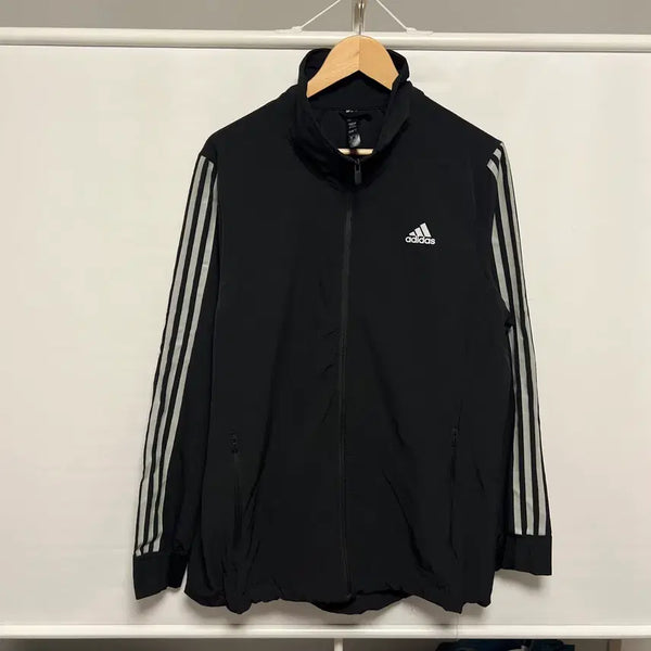 [BUNJANG] Adidas 3-Stripes Black Training Woven Windbreaker Jacket 3XL / [정품/3XL] 아디다스 삼선 블랙 트레이닝 우븐 바람막이 자켓