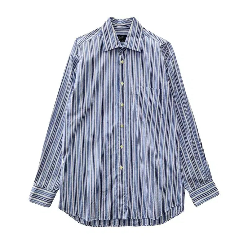 [BUNJANG] IKE BEHAR Striped Light Blue Shirt XXL / IKE BEHAR 스트라이프 라이트 블루 셔츠 XXL