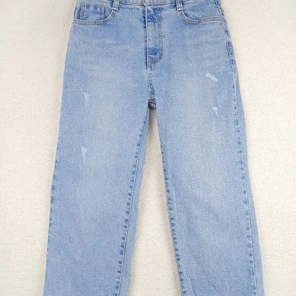 [BUNJANG] Women's Light Blue Wash Bootcut Jeans (Size S) / 여성 연청 속 밴딩 8~9부 부츠컷 청바지(S)
