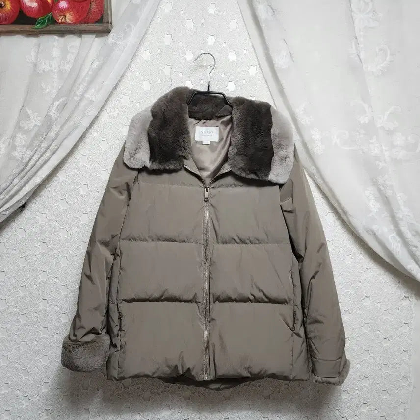 [BUNJANG] SOGO Goose Down Rabbit Fur Padding Women's Size 66 / SOGO소고 구스다운 토끼퍼 패딩 여성66