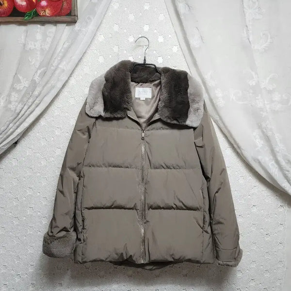 [BUNJANG] SOGO Goose Down Rabbit Fur Padding Women's Size 66 / SOGO소고 구스다운 토끼퍼 패딩 여성66