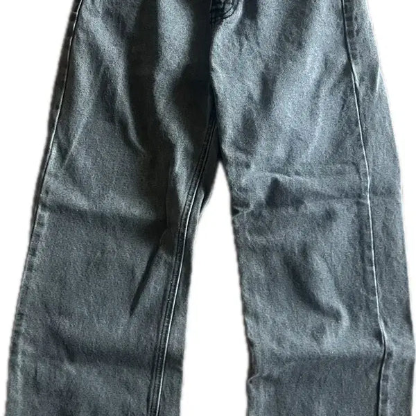 [BUNJANG] Grey Wide Denim Pants / 그레이 와이드 데님 팬츠
