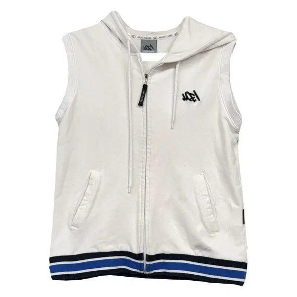 [BUNJANG] MAZAPLAVA Y2K White Logo Sleeveless Hoodie Vest / 마자플라바 화이트 Y2K 로고 민소매 후드 조끼 95