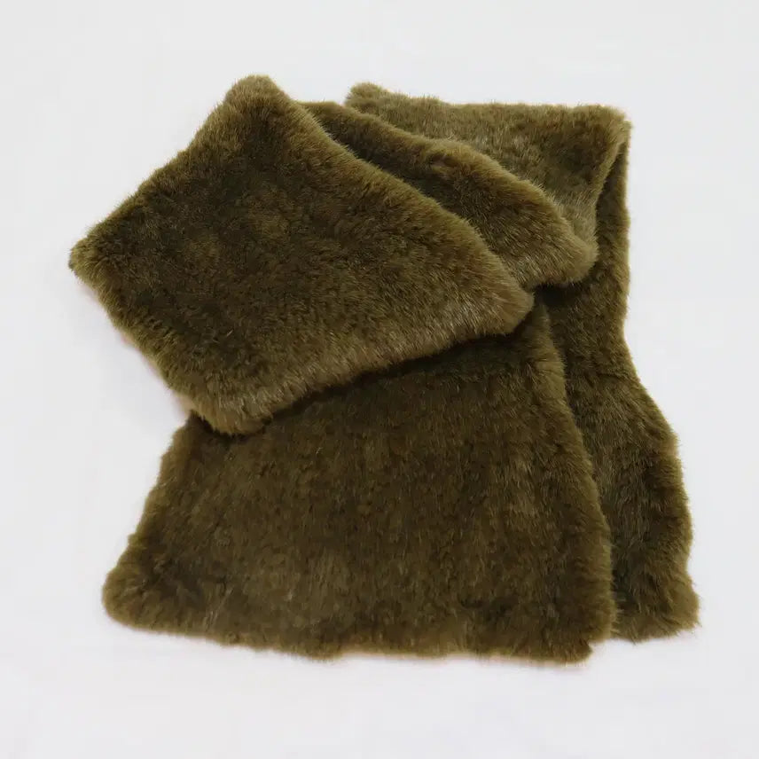 [BUNJANG] TANDY Natural Mink Fur Muffler Scarf - Khaki, 168cm / TANDY 카키 밍크 머플러 168cm 천연밍크 퍼목도리