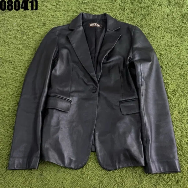 [BUNJANG] EDWIN Black Leather Jacket / EDWIN 블랙 가죽 자켓