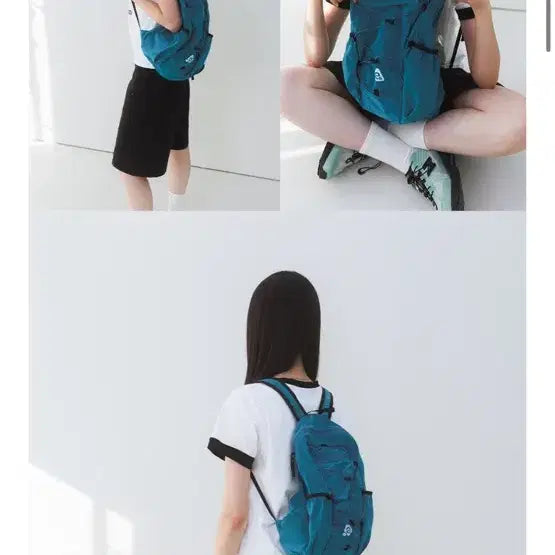 [BUNJANG] Haysan Lightweight Pocket Bag Backpack, Teal Blue / 하이산 경량 포켓백 백팩 틸블루