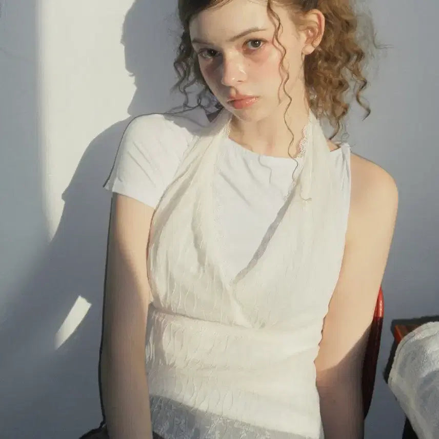 [BUNJANG] Tweit Some Lace Halter Bustier Cream / 새상품) 트위 잇썸 레이스 홀터 뷔스티에 크림