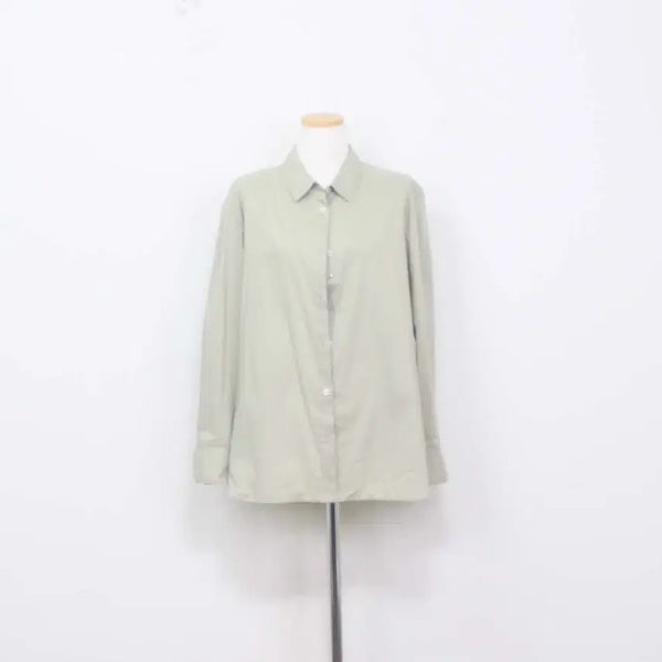 [BUNJANG] Beanpole Women's Casual Woven Shirt Khaki Size 90 / [정품] 빈폴 여성 캐주얼 셔츠 남방 우븐 신상 90사이즈 정인샵