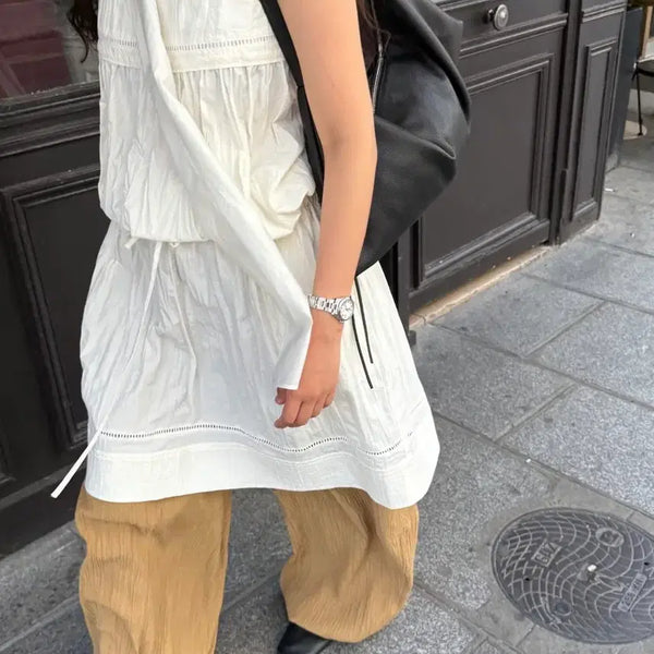 [BUNJANG] Ethos 26 Waist Strap Sleeveless Dress White / 에토스 26 웨이스트 스트랩 슬리브리스 드레스 화이트
