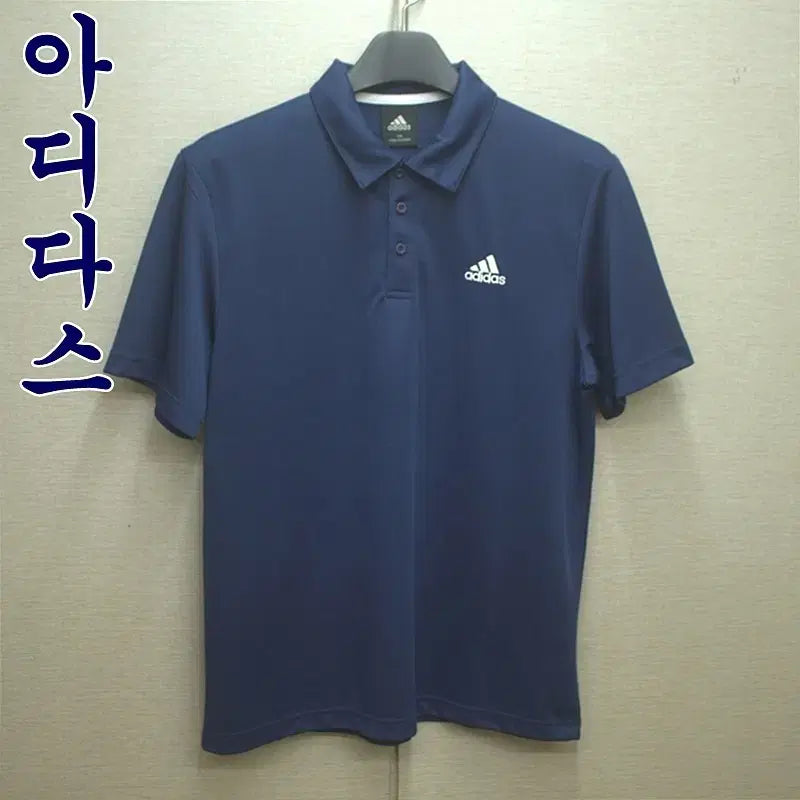 [BUNJANG] Adidas Men's Quick-Dry Short Sleeve Polo Shirt Navy Size 100 / 0474-아디다스(100)속건성,반팔카라티셔츠/구제시장