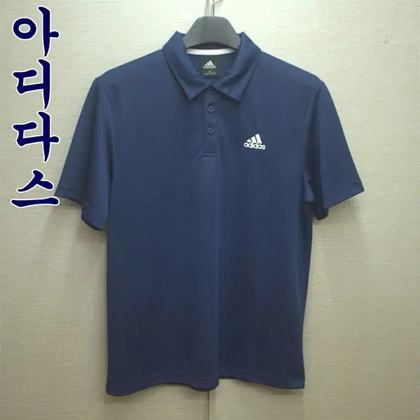 [BUNJANG] Adidas Men's Quick-Dry Short Sleeve Polo Shirt Navy Size 100 / 0474-아디다스(100)속건성,반팔카라티셔츠/구제시장