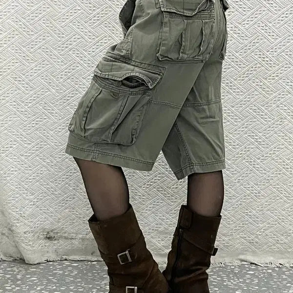 [BUNJANG] Vintage Military Safari Work Cargo Bermuda Shorts 32" / 빈티지 밀리터리 사파리 워크 카고 버뮤다 반바지 32인치 C13608