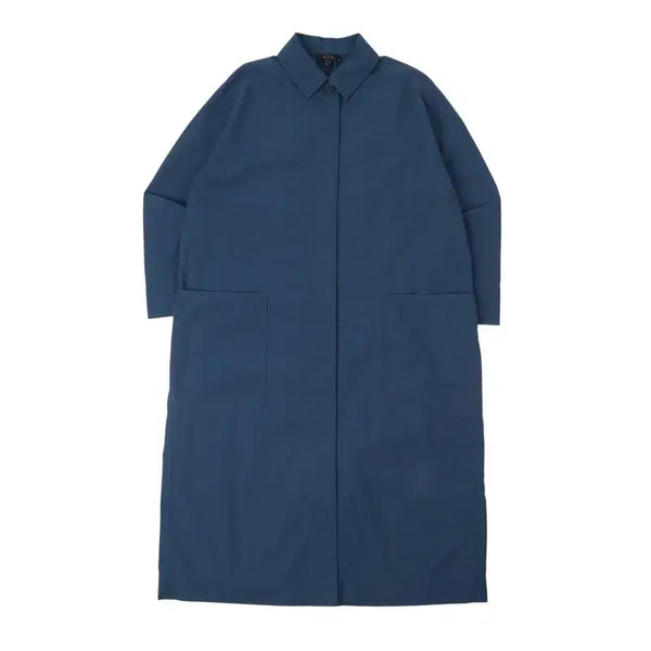 [BUNJANG] COS Navy Hidden Button Shirt Dress / COS 코스 네이비 셔츠 히든버튼 원피스