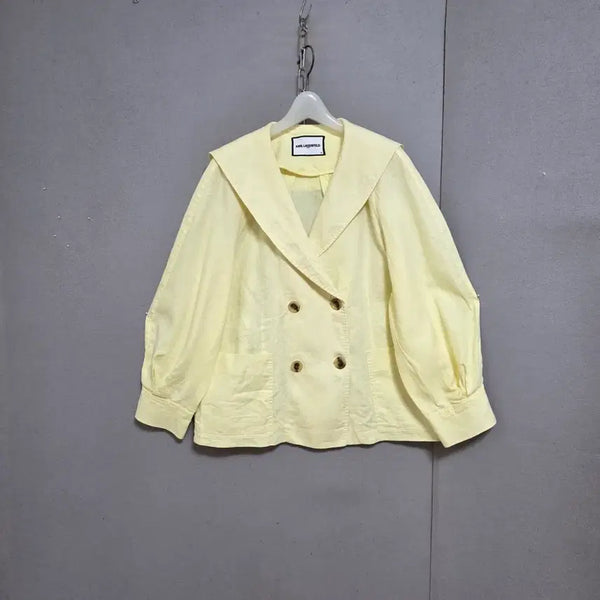 [BUNJANG] Karl Lagerfeld Light Yellow Linen Jacket 100 / 칼라거펠트 연한엘로우 린넨 자켓 100  n8419