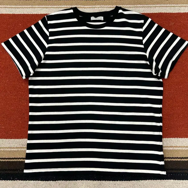 [BUNJANG] Facade Pattern Striped Short Sleeve T-Shirt / 파사드패턴 스트라이프 반팔티