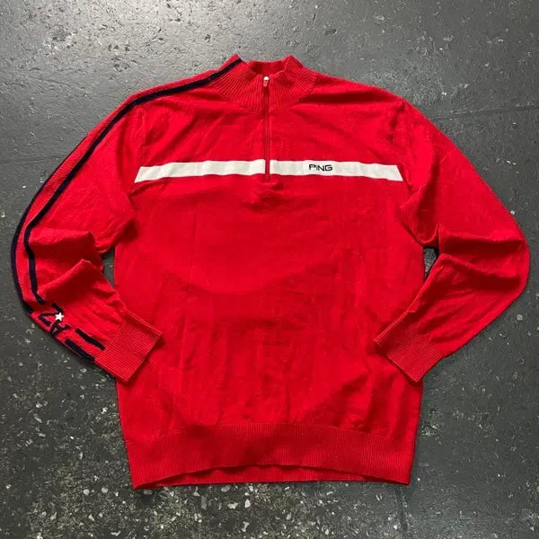 [BUNJANG] 100% Pink Half-Zip Knitwear / 100 핑 반집업 니트