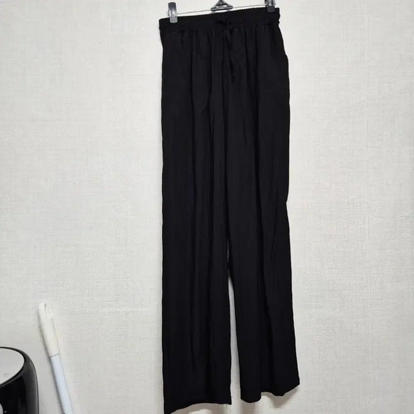 [BUNJANG] Black Wide Banding Pants / 블랙 와이드 밴딩팬츠