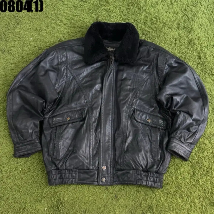 [BUNJANG] Black Leather Jacket / 가죽 자켓 블랙