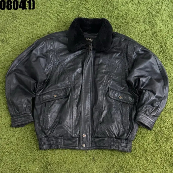 [BUNJANG] Black Leather Jacket / 가죽 자켓 블랙