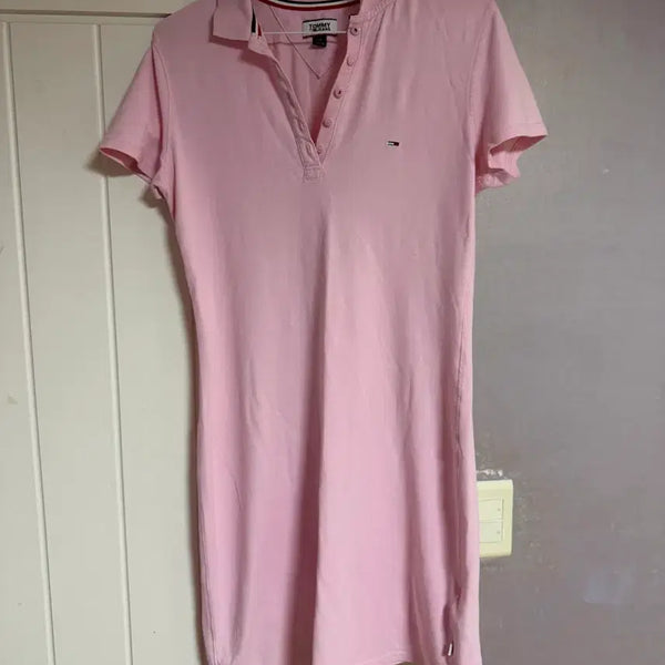 [BUNJANG] Tommy Hilfiger Pink Short Sleeve Polo Shirt / 타미힐피거 반팔 카라티 핑크