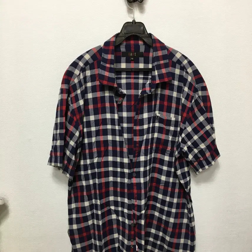 [BUNJANG] Daks Men's Short Sleeve Check Shirt / 닥스 남성 반팔 체크 남방 셔츠