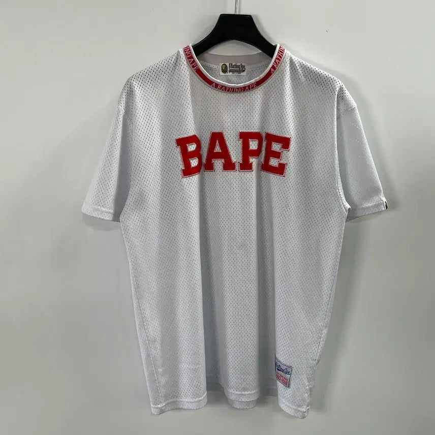 [BUNJANG] BAPE Mesh Football Jersey Short Sleeve T-Shirt / 베이프 메쉬 풋볼 저지 반팔티 (on.1652)