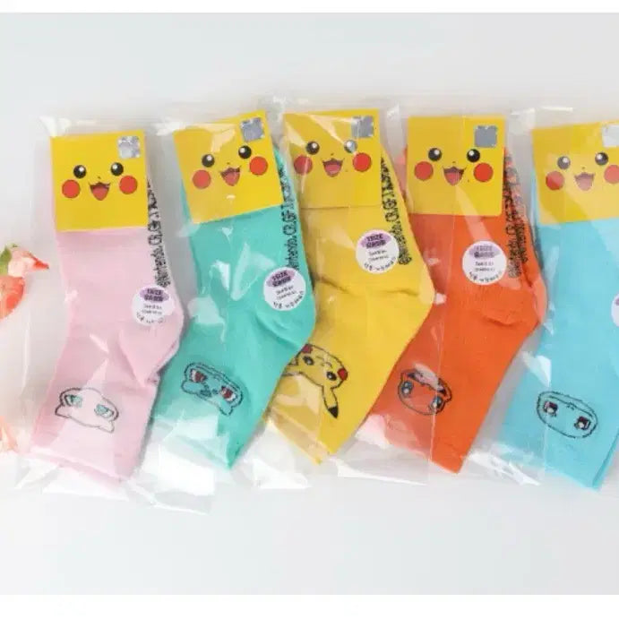 [BUNJANG] Pokemon Socks 5-Set / 포켓몬스터 양말 5종 세트