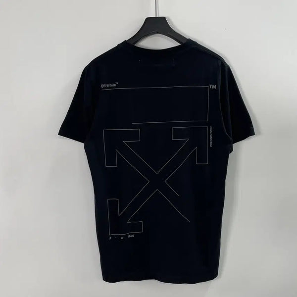 [BUNJANG] Off-White Printing Black Round Neck T-shirt / 오프화이트 프린팅 블랙 라운드 반팔티 (on.1653)