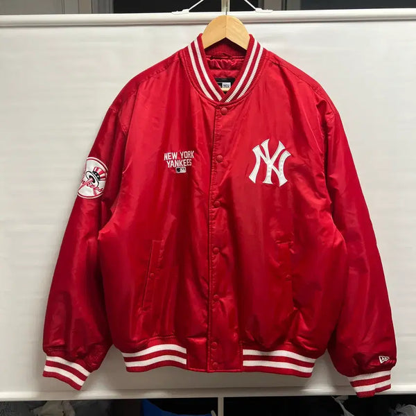 [BUNJANG] New Era 24FW New York Yankees Red Varsity Jacket Jumper (Size 105) / [정품/105] 뉴에라 24FW 뉴욕양키스 레드 바시티자켓 점퍼