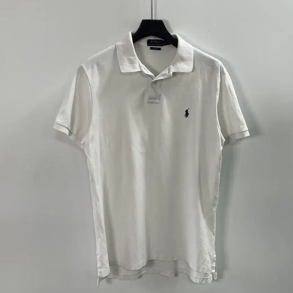 [BUNJANG] Polo Ralph Lauren White Short Sleeve Polo Shirt / 폴로 랄프로렌 화이트 반팔 카라티 (on.1654)