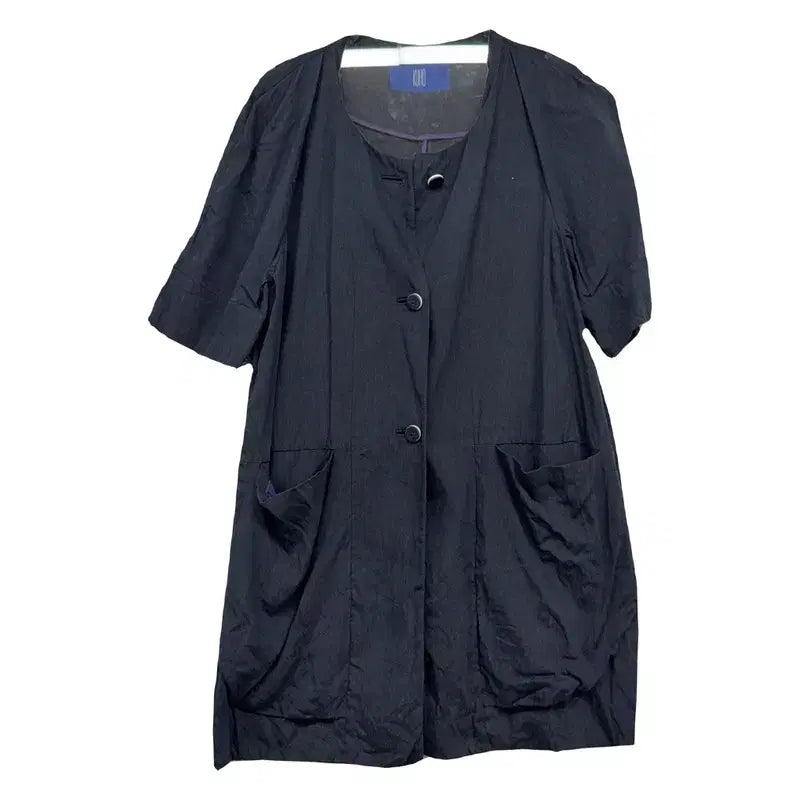 [BUNJANG] KUHO Navy Rayon Dress / 구호 네이비 레이온 원피스 85-94-160