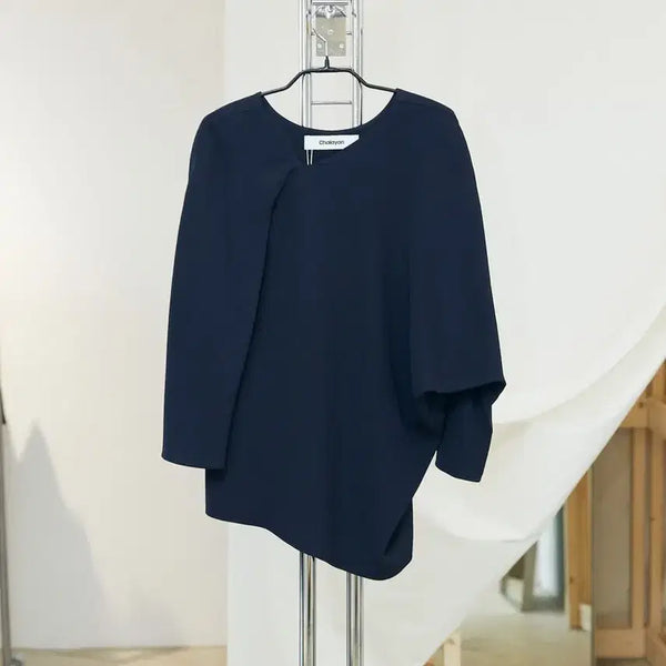 [BUNJANG] Chalayan Draping Three-Quarter Sleeve T-Shirt / 살라얀 드레이핑 7부 티셔츠