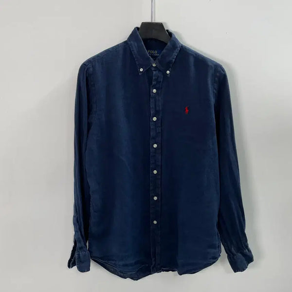 [BUNJANG] Polo Ralph Lauren Navy Linen Shirt / 폴로 랄프로렌 네이비 린넨 셔츠 (on.1657)