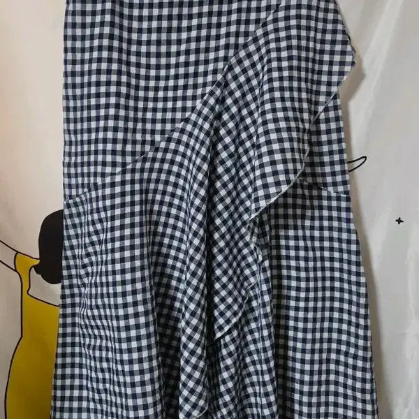 [BUNJANG] Celmia Check Frill Long Wrap Skirt / Celmia 체크 프릴 롱 랩 스커트 [새상품]