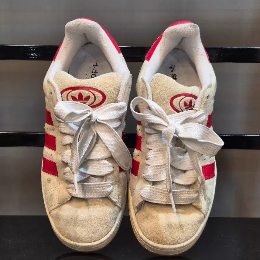 [BUNJANG] Adidas Campus 00s Sneakers White Red 240 / [240] 아디다스 캠퍼스 화이트 레드 스니커즈 4.9