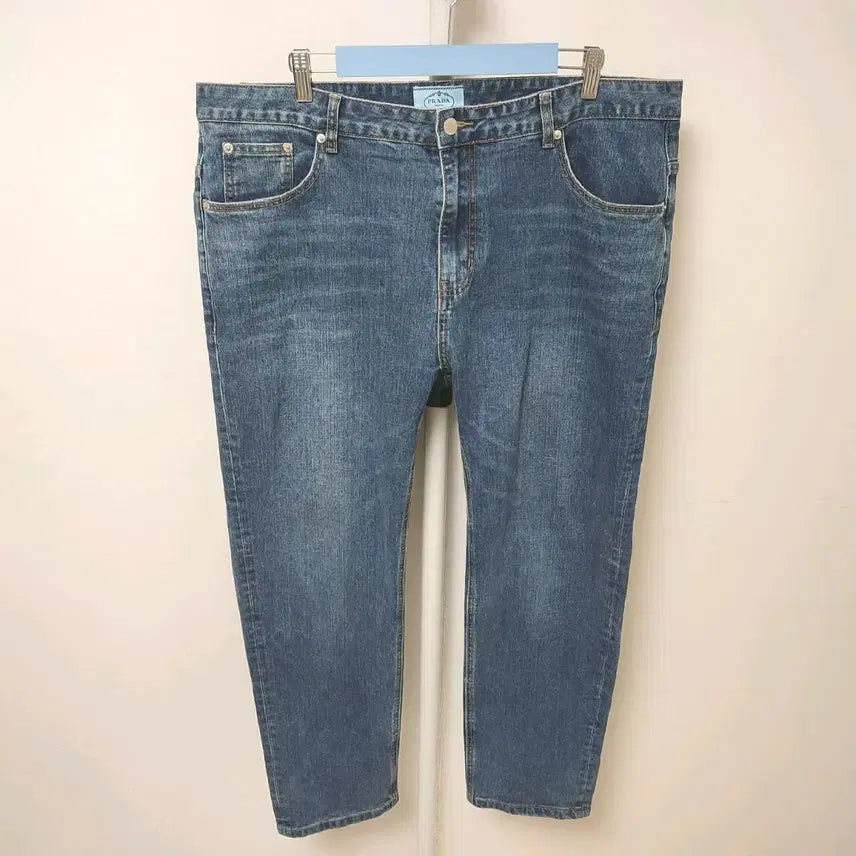 [BUNJANG] Men's Vintage Stretch Denim Jeans - Size 40 / [40] 추동용 남성 빈티지 삼각 로고 스판 청바지 새옷 수준 데님팬츠 빅사이즈 40인치