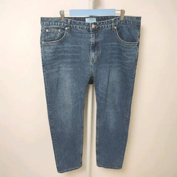 [BUNJANG] Men's Vintage Stretch Denim Jeans - Size 40 / [40] 추동용 남성 빈티지 삼각 로고 스판 청바지 새옷 수준 데님팬츠 빅사이즈 40인치