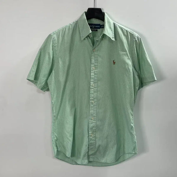 [BUNJANG] Polo Ralph Lauren Striped Green Short Sleeve Shirt / 폴로 랄프로렌 스트라이프 그린 반팔 셔츠 (on.1661)