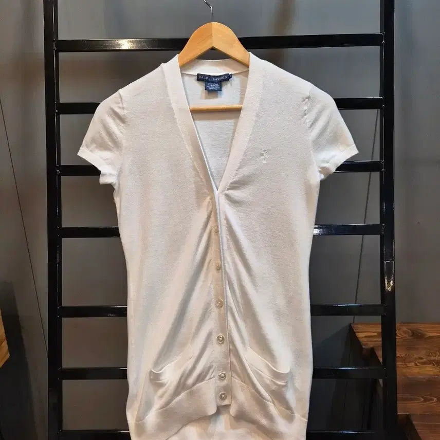 [BUNJANG] Ralph Lauren Pima Cotton Short Sleeve Cardigan White S / [S] 랄프로렌 피마 코튼 반팔 가디건 화이트 5.9