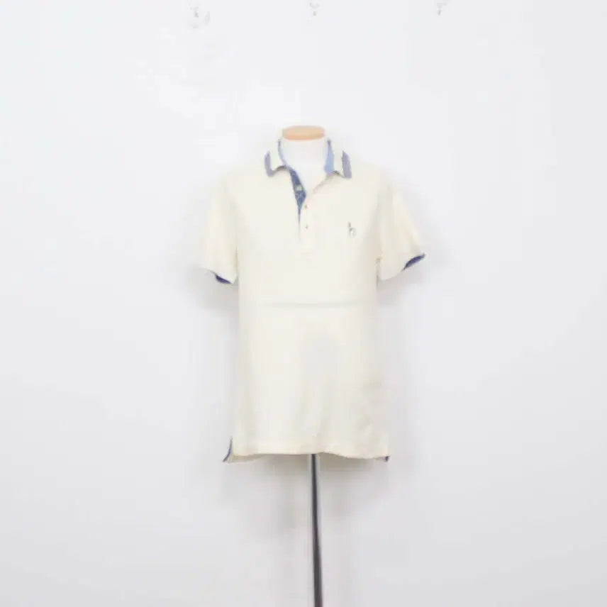[BUNJANG] Hazzys Men's Ivory Cotton PK Polo T-Shirt Size 95 / [정품] 헤지스 남성 카라티 PK 반팔 95사이즈 정인샵