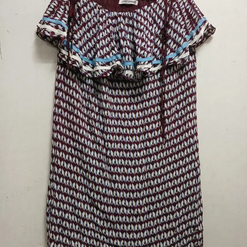 [BUNJANG] Lucky Chouette Pattern Midi Dress Free Size / 럭키슈에뜨 패턴 원피스 사이즈 free