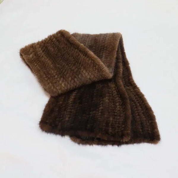 [BUNJANG] AGATA Brown 100% Mink Fur Scarf 172cm / AGATA 브라운 밍크 머플러 172cm 천연밍크 퍼목도리