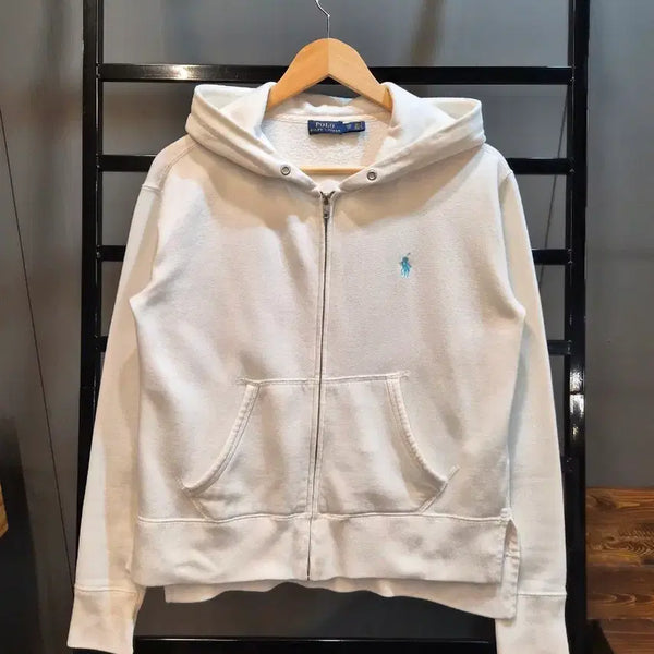 [BUNJANG] Polo Ralph Lauren White Full Zip Hoodie (Size XS) / [XS] 폴로 랄프로렌 화이트 풀집업 후드 6.5