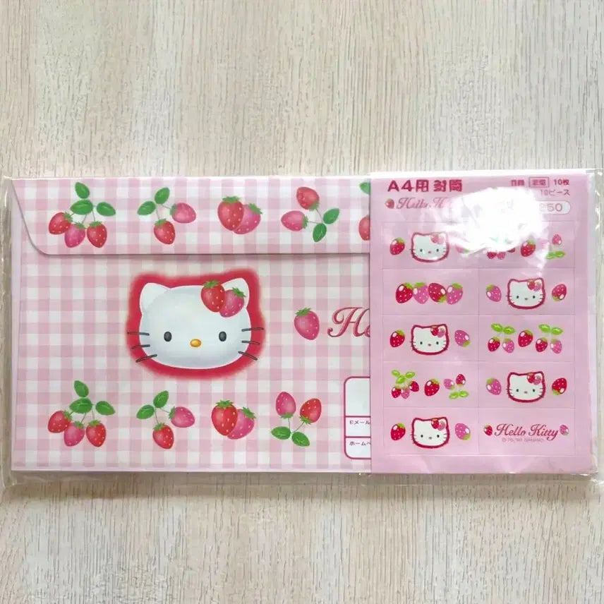 [BUNJANG] Strawberry Kitty Letter Envelope Set / 들딸기 키티 편지 봉투 , 들딸기키티 봉투, 키티 편지봉투