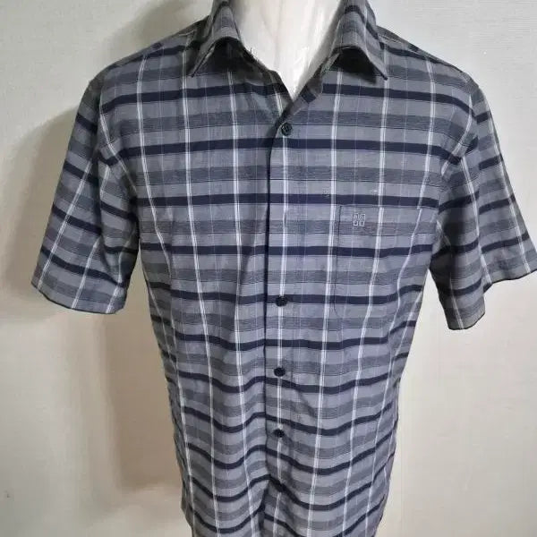 [BUNJANG] Daks Men's Short-Sleeve Check Shirt / 닥스/남성용/반팔남방/체크남방/정품/상태A