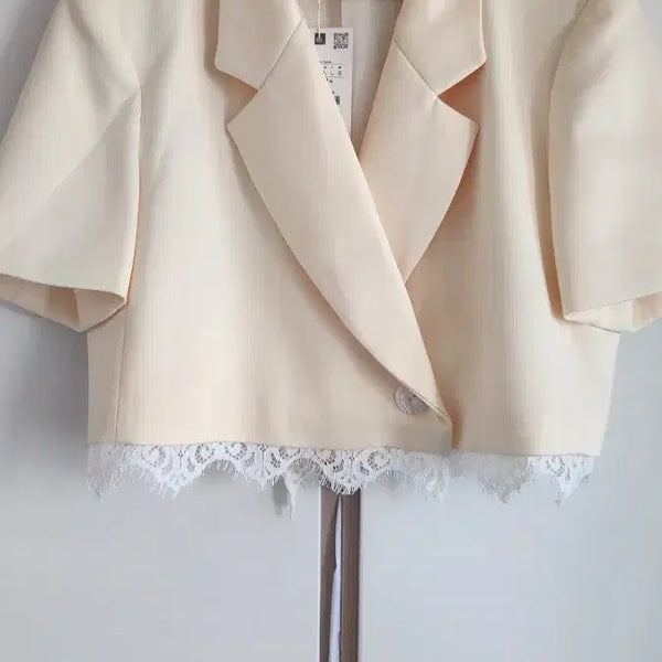 [BUNJANG] Zara Lace Trim Short Sleeve Blazer / zara 자라 레이스 트림 반팔 블레이저