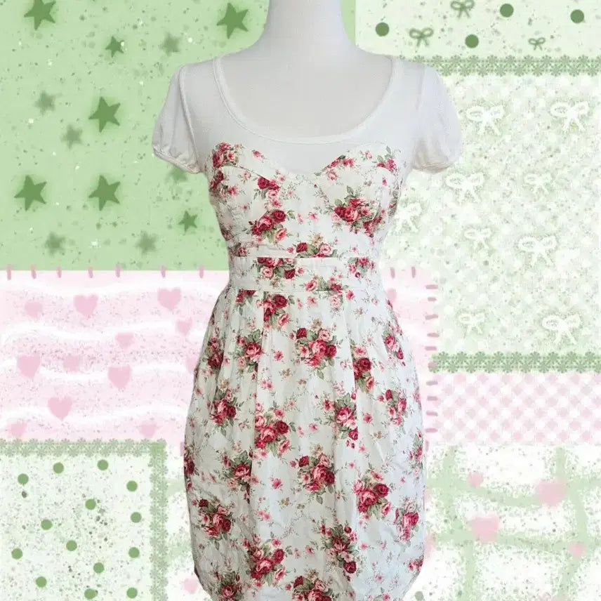 [BUNJANG] LIZLISA Floral Dress / 고전 리즈리사 플로럴 원피스 헤이세이 히메갸루 갸루 모리걸 아오이유우 양산형 트랄라라 엑시즈팜 핀터깔 짜잔씨