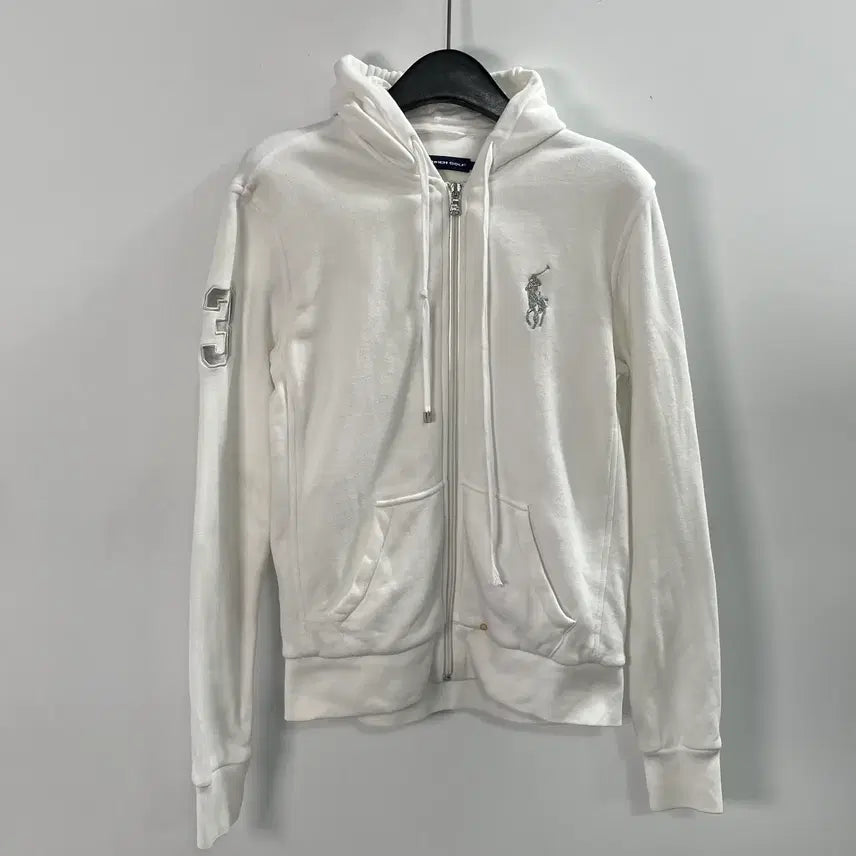 [BUNJANG] Polo Ralph Lauren Women's Big Pony White Hoodie Zip-Up / 폴로 랄프로렌 우먼스 빅포니 화이트 후드집업 (on.1666)