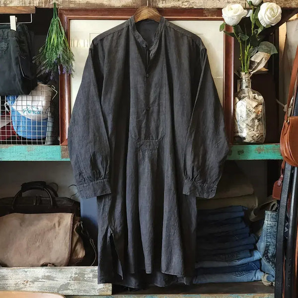 [BUNJANG] Vintage 1980s French Linen Slip Dress "Black Swan" / 80s 빈티지 쉬미즈 린넨 슬립 원피스 프랑스 빈티지 블랙스완