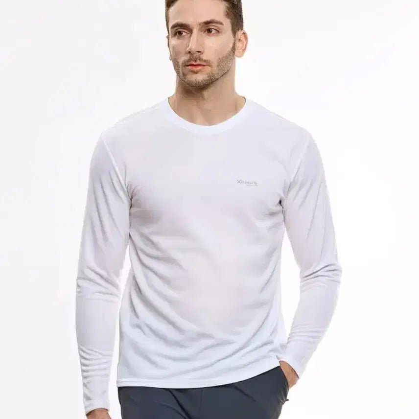 [BUNJANG] White Long Sleeve T-Shirt / 테무 흰색 긴팔 티셔츠